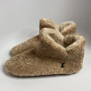 Joules fuzzy slippers‎ size 9/10 Tan thumbnail 3