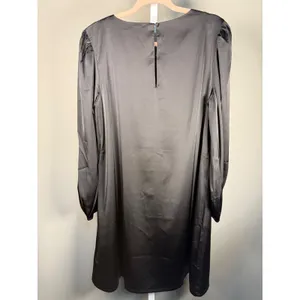 The Drop @shopdandy Black Silky Belted Blouson Sleeve Dress NWT L‎ thumbnail 7