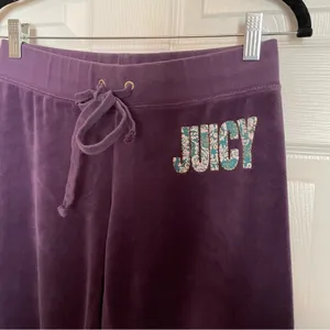 Juicy Couture Y2K Velour Track Pants Sweatpants Sz Small Purple thumbnail 4
