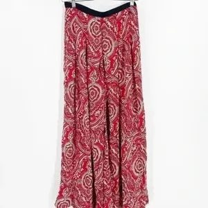 UO Staring At Stars Women’s Lightweight‎ Red Paisley Wide Leg Boho Pants Size 2 thumbnail 4