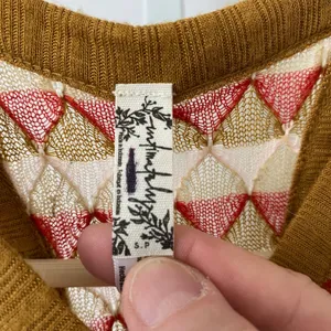 Intimately Free People Boho Geometric Knit Mesh Racerback Tank Top Small S Brown thumbnail 4