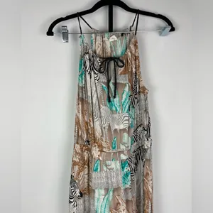Two by Vince Camuto Tribal Beat Safari Zebra High Low‎ Faux Wrap Midi Dress thumbnail 2