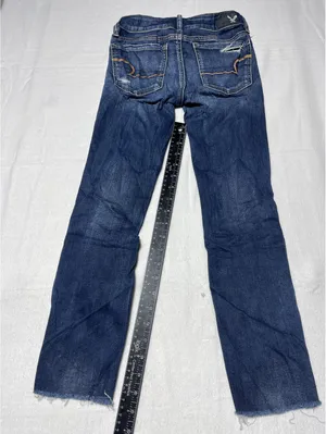 American Eagle Dark Wash Distressed Skinny Jeans Size 00 Regular thumbnail 6