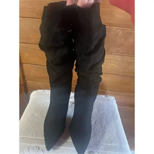 Just fab Khloy Slouch Black Heeled Boots Sz 6 NIB thumbnail 5