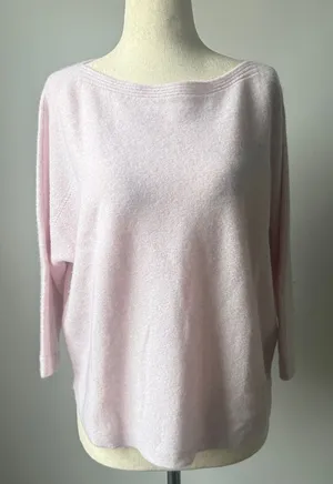 Poetry Soft Pink Boat Neck Cashmere Sweater Size Small 4/6 thumbnail 1