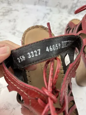 *Lobo Solo Red Leather Sandals Womens Size US Size 9 Lace Up Boho Laser Cut Out thumbnail 13