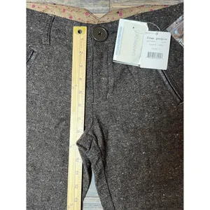 NWT Free People Wool Blend Tweed‎ Trousers Brown Black Size 0 Crop Career Capri thumbnail 6