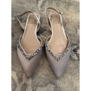 Jewel Badgley Mischka Champagne Camden Pointed Flat Dress Shoes Sz 6 NEW $99 thumbnail 3