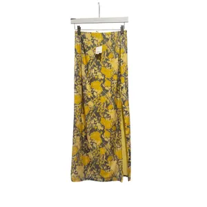 NEW Free People Feminine‎ Floral Print Rosalie Mesh Midi Skirt Yellow Slit XS thumbnail 2