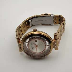 Elegant Kenneth Cole New York Gold-Tone Rhinestone Watch Working New Battery thumbnail 3