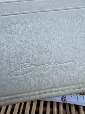 Bosca Vintage pebble grain calfskin Leather Card Holder trifold wallet ivory Cream travel snap thumbnail 4