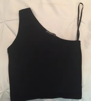 Brandy Melville Black one shoulder tank top thumbnail 1