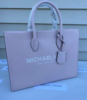 Michael Kors Mirella Medium Pebbled Leather Tote Bag - Powder Blush Multi thumbnail 2