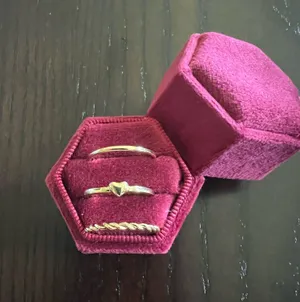 Ladies Gorgeous Golden Stackable Ring Trio Size 7 Gold thumbnail 1