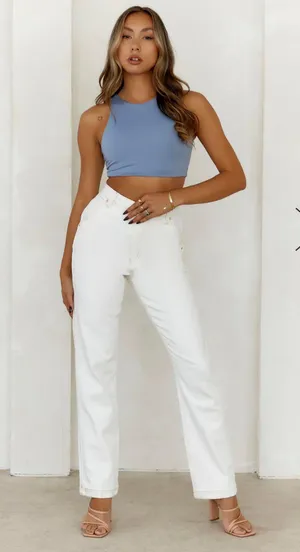 High Neck Crop Top In Slate  thumbnail 5