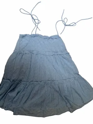 NWT Storia Light Blue Eyelet Tiered Mini Dress Small thumbnail 5