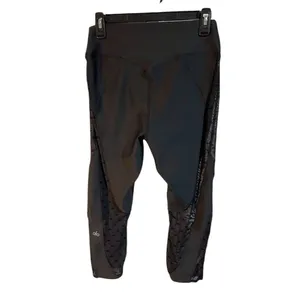 Alo Yoga Women's Airlift High Waist Capri Celeste Leggings Black Mesh Size L thumbnail 2