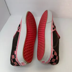 Vans Womens size 6.5 Vans Slip-On Checkerboard Skate Shoe Pink Black Grunge thumbnail 7