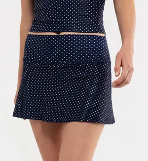 Smith & Quinn Anne Skort Wide Waistband Stretch Navy Blue Polka Dot Size Medium thumbnail 1