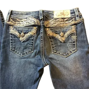 Jeans Lightly Loved Worn Once. Beautiful Pearls, Rhinestones, Sequins thumbnail 6