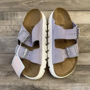 Papillio by Birkenstock Arizona Chunky Platform Sandal Lavender Suede Sz 37 thumbnail 3
