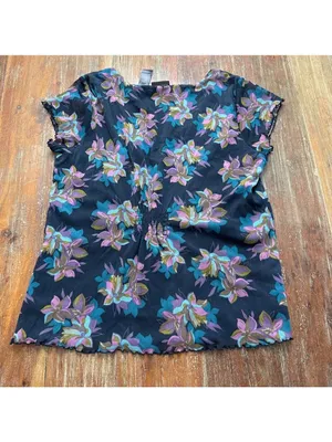 Axcess Liz Claiborne Y2K Floral Mesh Short Sleeve Tee Large thumbnail 10