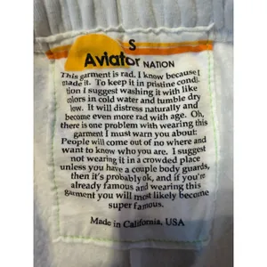 Aviator Nation Sweatpants Women S White‎ Rainbow Logo Graphic Joggers USA Made thumbnail 4
