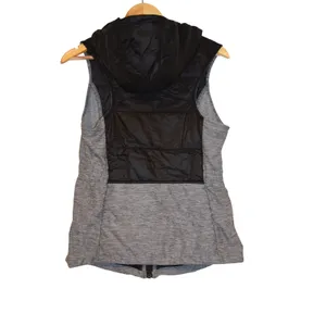The North Face Womens Hybrid Hooded Vest‎ Black Gray Quilted Insulated Medium thumbnail 2