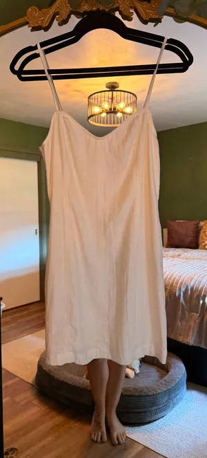 Abercrombie and Fitch cream slip dress thumbnail 1