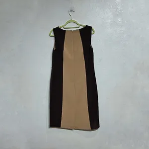 Anne Klein Tan Black Colorblock Sheath Dress Career Midi Sz 12 thumbnail 9