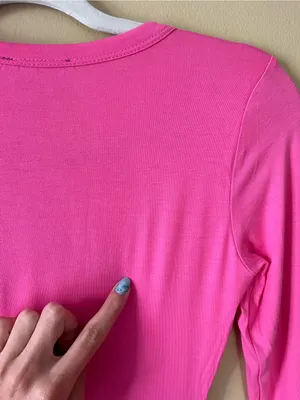 naked wardrobe Hot Pink Long-Sleeve Mini Bodycon Dress thumbnail 7