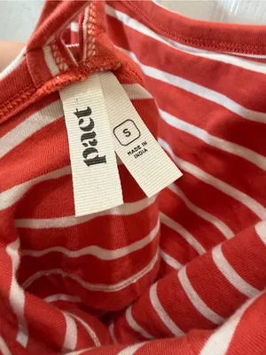 Pact Striped Organic Cotton Spaghetti Strap Mini Dress S thumbnail 5