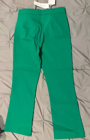 Bright Green Zara Cropped Dress Pants thumbnail 1