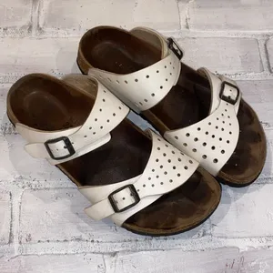 Birkenstock Birkis Freeport White Double Strap Perforated Sandals thumbnail 3