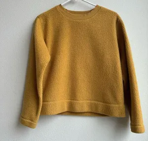 EVERLANE ReNew Oversized Plush Fleece Sweatshirt Teddy Crewneck Mustard Size XS thumbnail 1