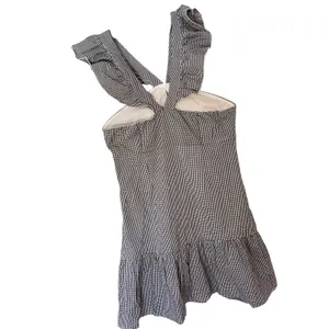 Romeo + Juliet Couture Gingham Ruffle Strap Dress Black White‎ Sleeveless Mini Summer Casual thumbnail 3