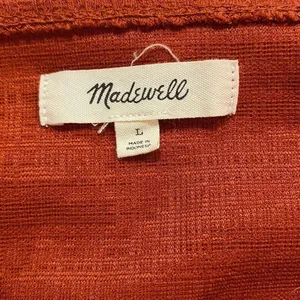 Madewell Rust Orange Textured Ruffle Sleeve Blouse Size Large thumbnail 4
