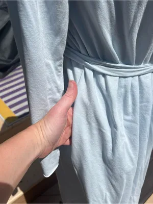 Skin Organic x Andreea Ali Ice Blue Double Layer Pima Cotton Robe Size 1/Small thumbnail 3