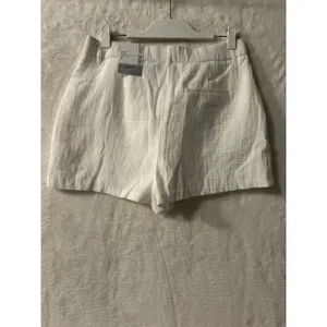 Nine‎ West Shorts Womens Medium M White High Rise Pleated Textured Cotton NWT thumbnail 5