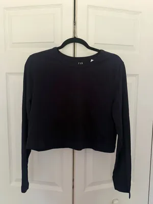 NWT GAP Organic Cotton VintageSoft Crop T-Shirt Navy Blue Size Large thumbnail 2