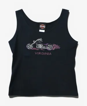 HARLEY DAVIDSON 2007 Rhinestone Logo Sleeveless Top thumbnail 1