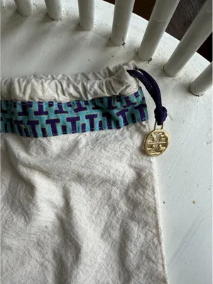 Tory Burch Drawstring Dust Bag with Logo Charm thumbnail 2