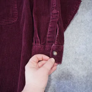 Vintage Disney Pooh Corduroy Shirt Maroon Burgundy Winnie the Pooh Embroidered M thumbnail 5