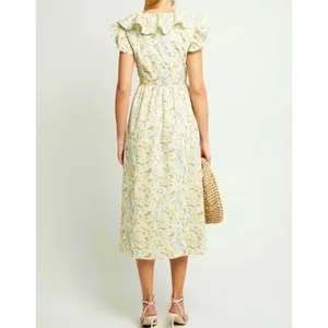 O.P.T. Kate Floral Ruffled Midi Dress One Pretty Time Pockets Ruffles‎ Small thumbnail 9