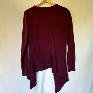 Ann Taylor LOFT‎ burgundy purple asymetric cardigan knit women's size small thumbnail 7