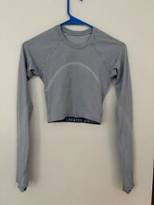 Lululemon crop swiftly long sleeve top 2 thumbnail 1