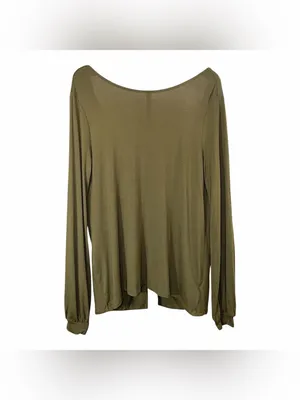 NWT LULUS Women’s Spin Around Olive Green Long Sleeve Twist-Back Top Size Small thumbnail 4