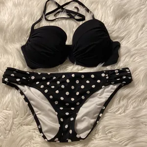 Victoria Secret Top and Bottoms Swim bottoms is size L and top is push up 34DD thumbnail 12