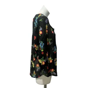 Torrid Women's Floral Chiffon Blouse Size 1 Multicolor Casual thumbnail 6