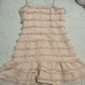 Princess Polly Elegant Cream Fringe Dress thumbnail 1